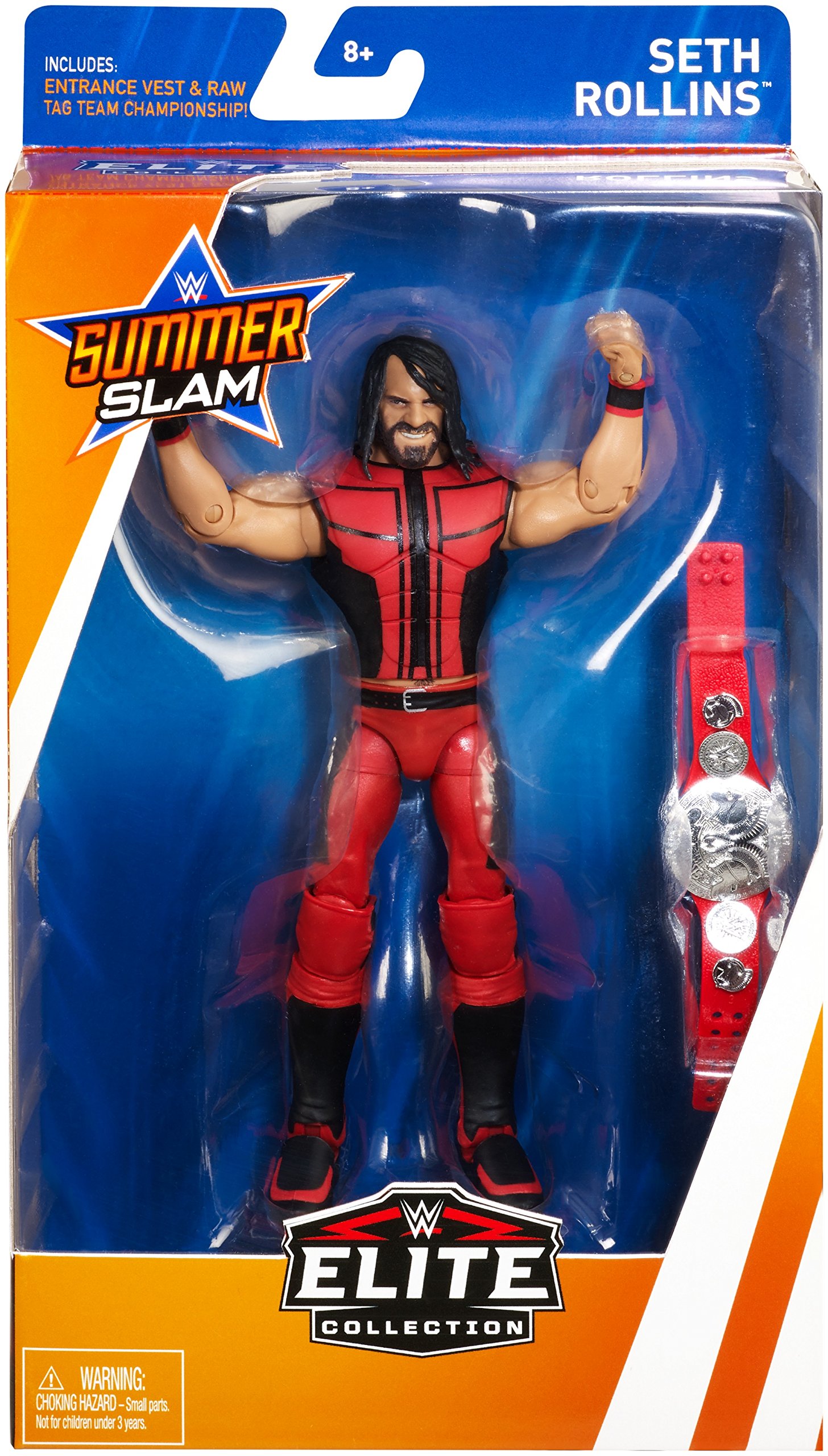 WWE Summerslam Elite Collection Seth Rollins Action Figure - Authentic Wrestling Toy for Kids & Collectors - Perfect for Play, Display & Gifts