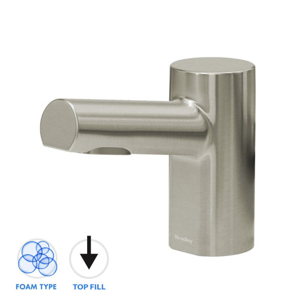 Bradley 3300 RLT Metro Series Top Fill Deck Mounted Soap Dispenser - Touchless Liquid Soap Dispenser for Kitchen, Bathroom & Commercial Use | Easy Refill & Modern Design