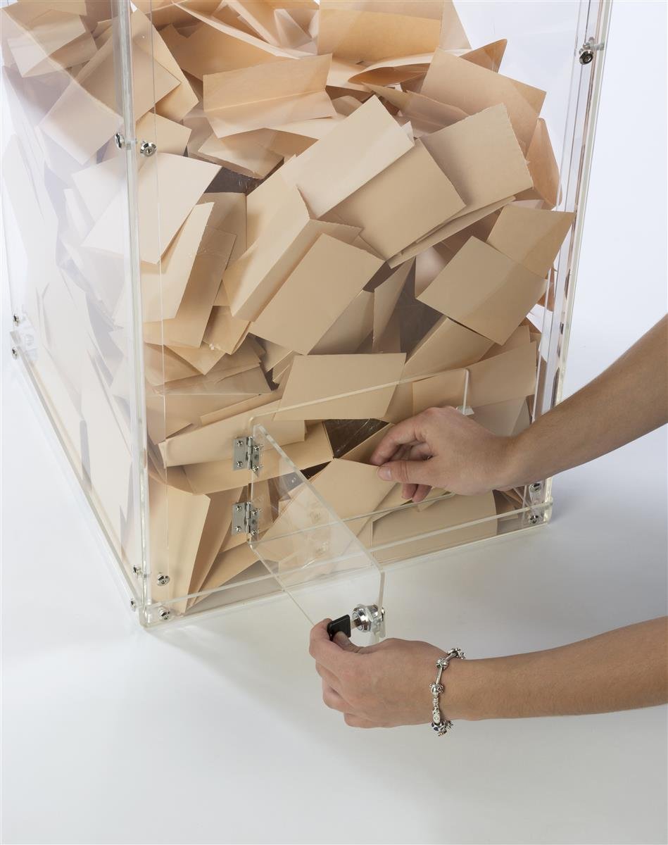FixtureDisplays® Clear Acrylic Donation Box - 12