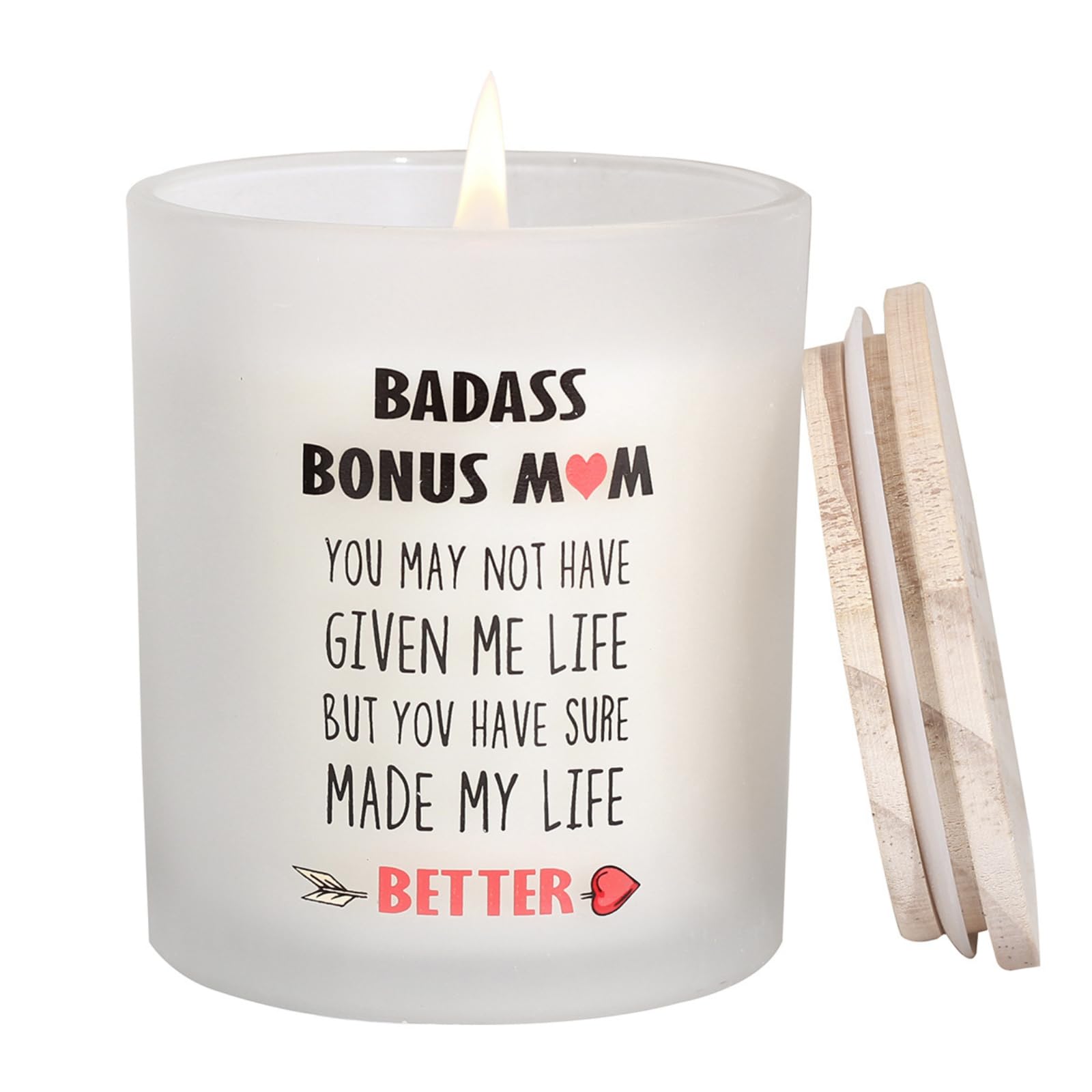 Funny Mother-in-Law Stepmom Birthday Gift Set - Bonus Mom, Boyfriend's Mom & Girlfriend's Mom Present - 10oz Scented Lavender Candle for Mother's Day - Ready to Gift - Perfect for Holidays, Housewarming & Relaxation Gifts