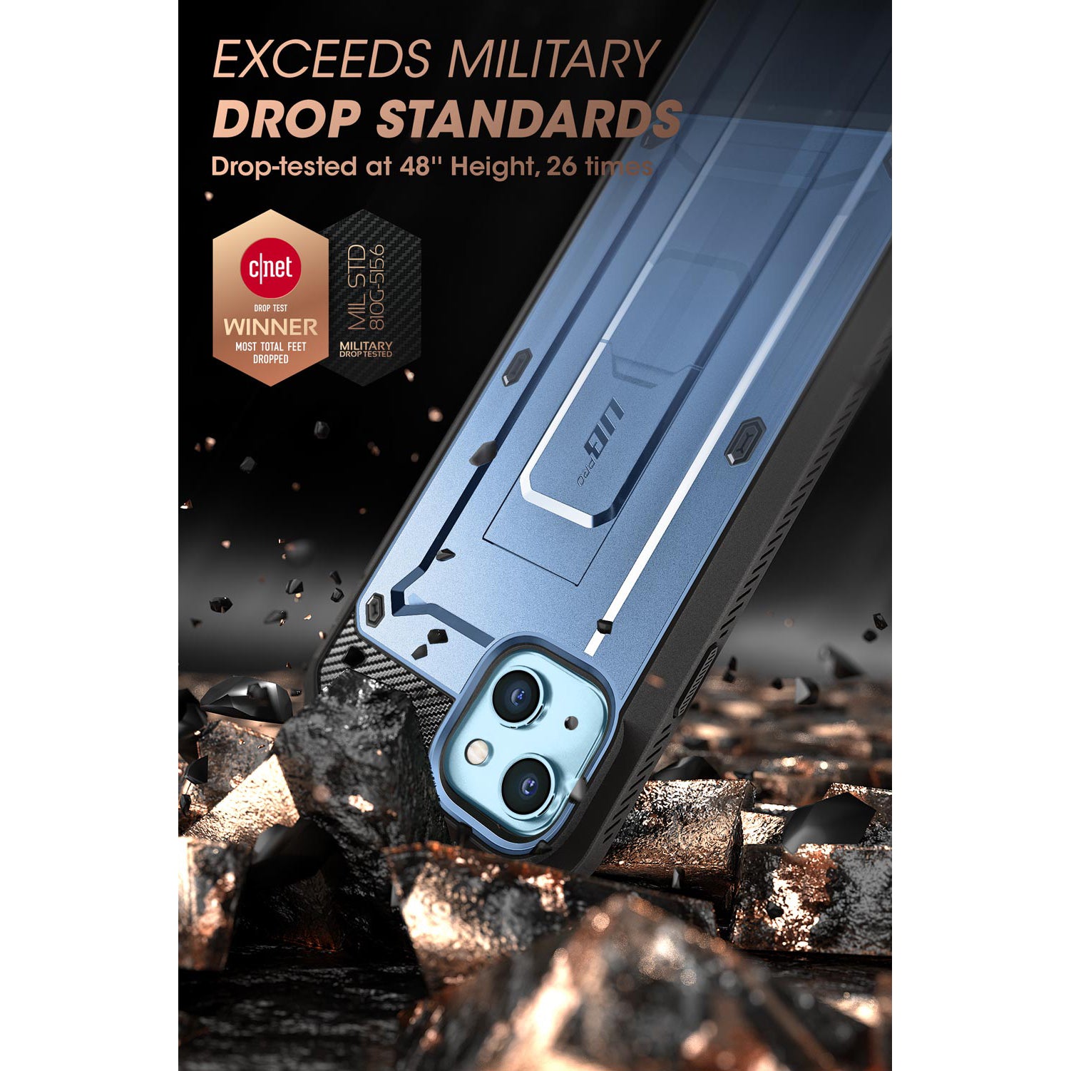 iPhone 13 Mini 5.4 Inch Unicorn Beetle Pro Rugged Case - Shockproof, Drop Protection, Military Grade - Metallic Blue - Perfect for Outdoor Adventures & Daily Protection