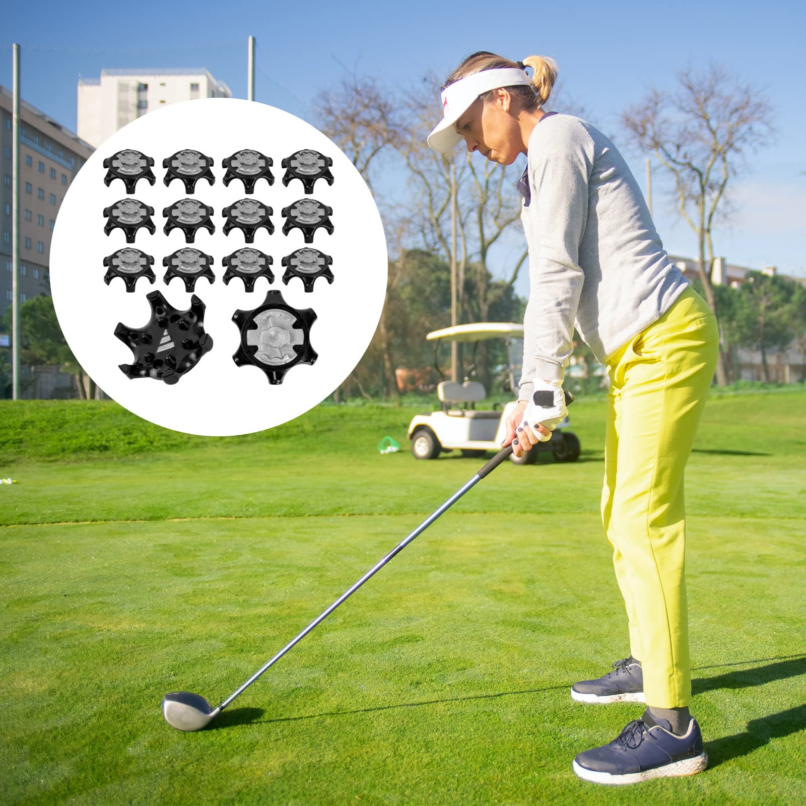 Dokpav 14Pcs Golf Shoe Spikes Stinger - Anti-Slip Rubber Cleats for Golf Shoes | Soft Spike Replacement for Fast Twist Studs | Perfect for Golf Course Traction & Sports Performance