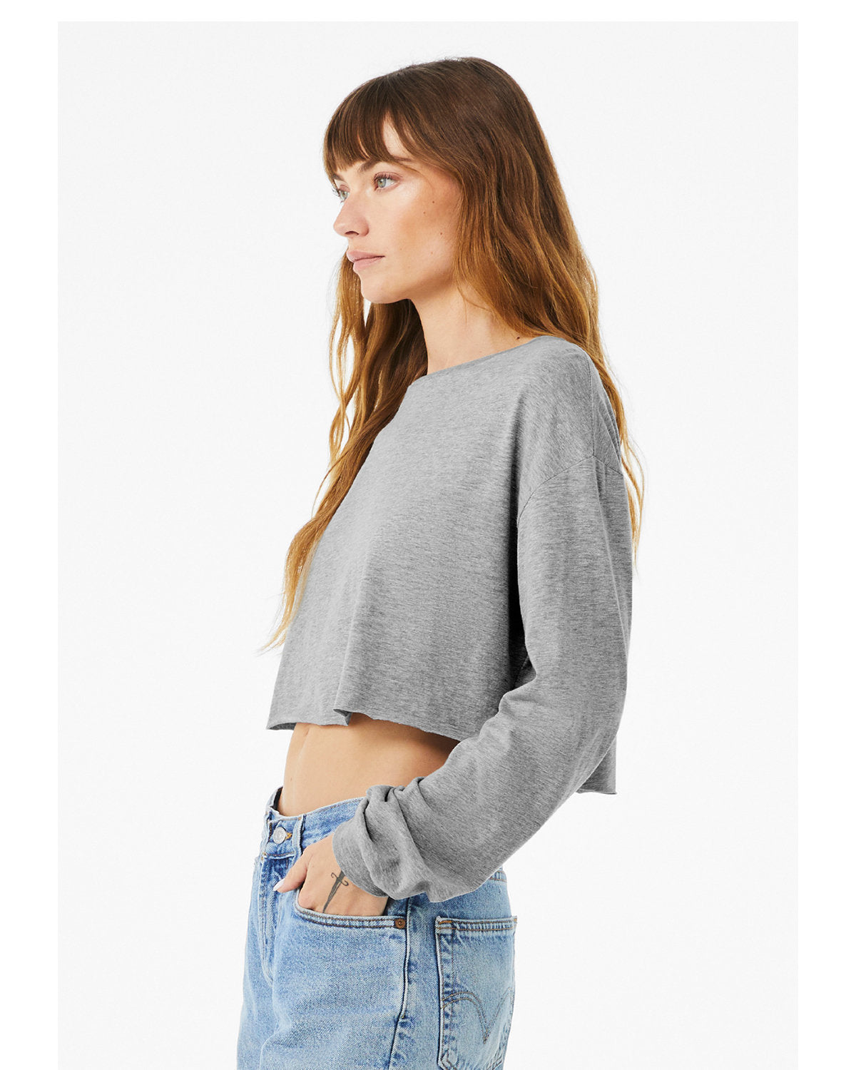 Bella + Canvas 6501B Women's Cropped Long Sleeve T-Shirt - Soft Cotton Tee for Casual Wear, Workout & Layering | Perfect for Everyday Outfits & Gym Sessions