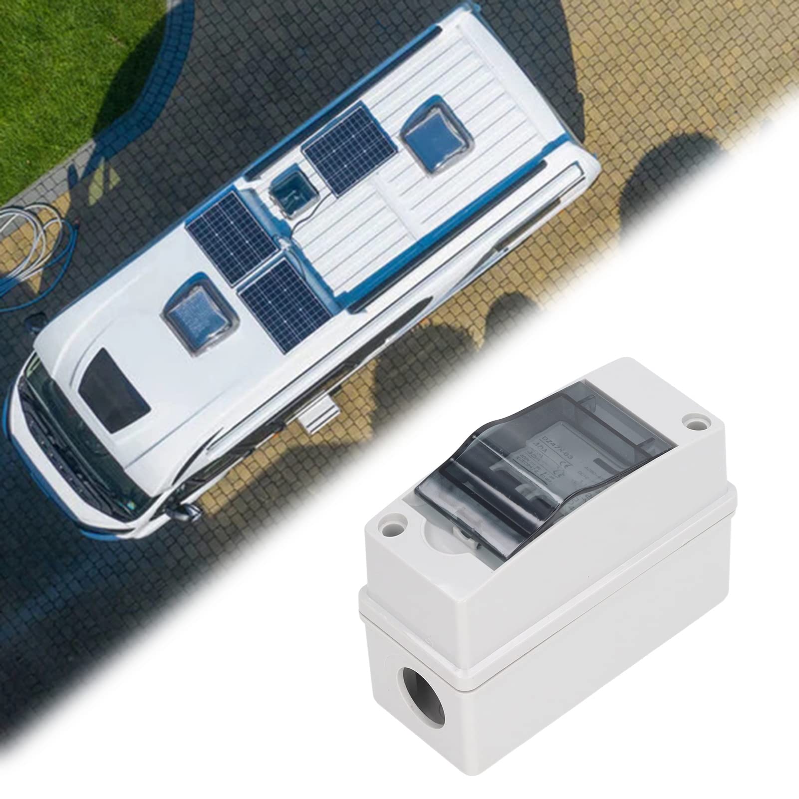 PV DC Solar Disconnect Switch 2P 40A - Waterproof Miniature Circuit Breaker & Solar Isolator for Off-Grid Systems, Solar Panels, and RV Power Supply