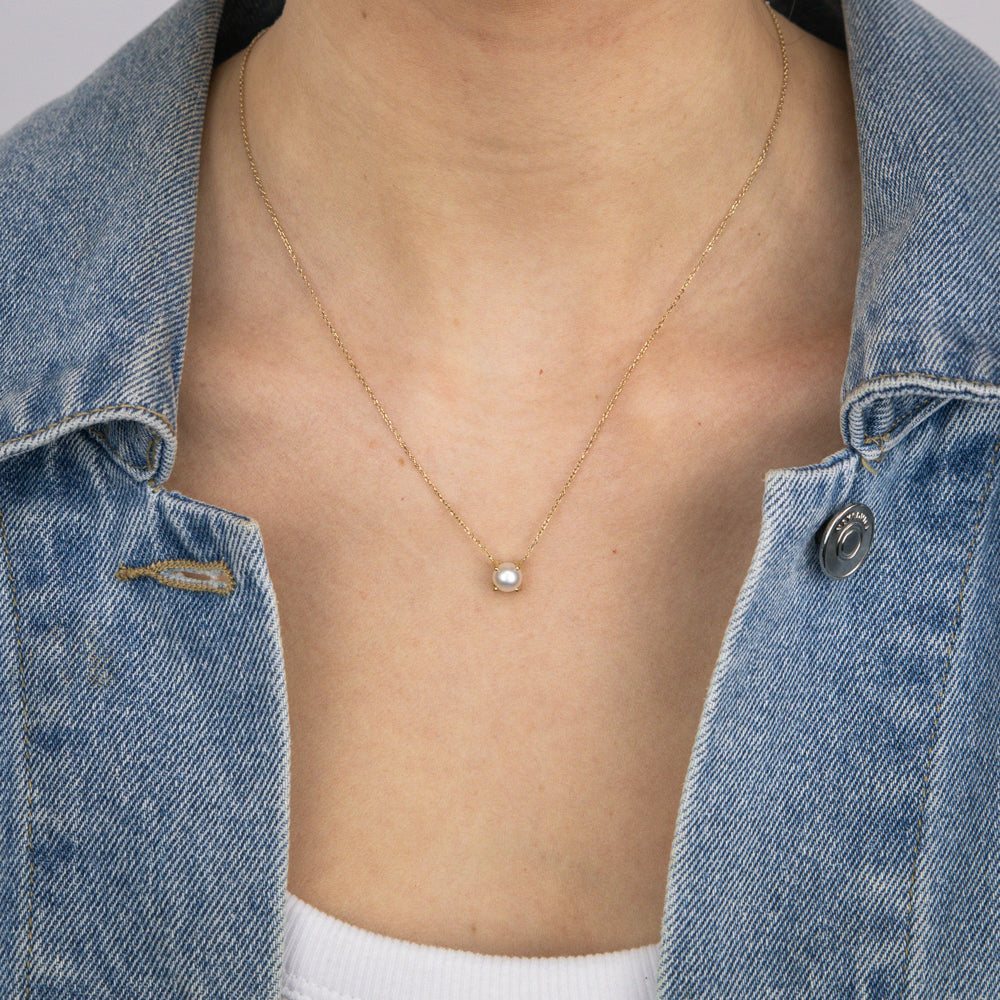 1.53 Carat Freshwater Pearl Pendant Necklace with 45cm 9K Yellow Gold Chain - Elegant Jewelry Gift for Women, Perfect for Weddings, Anniversaries & Special Occasions