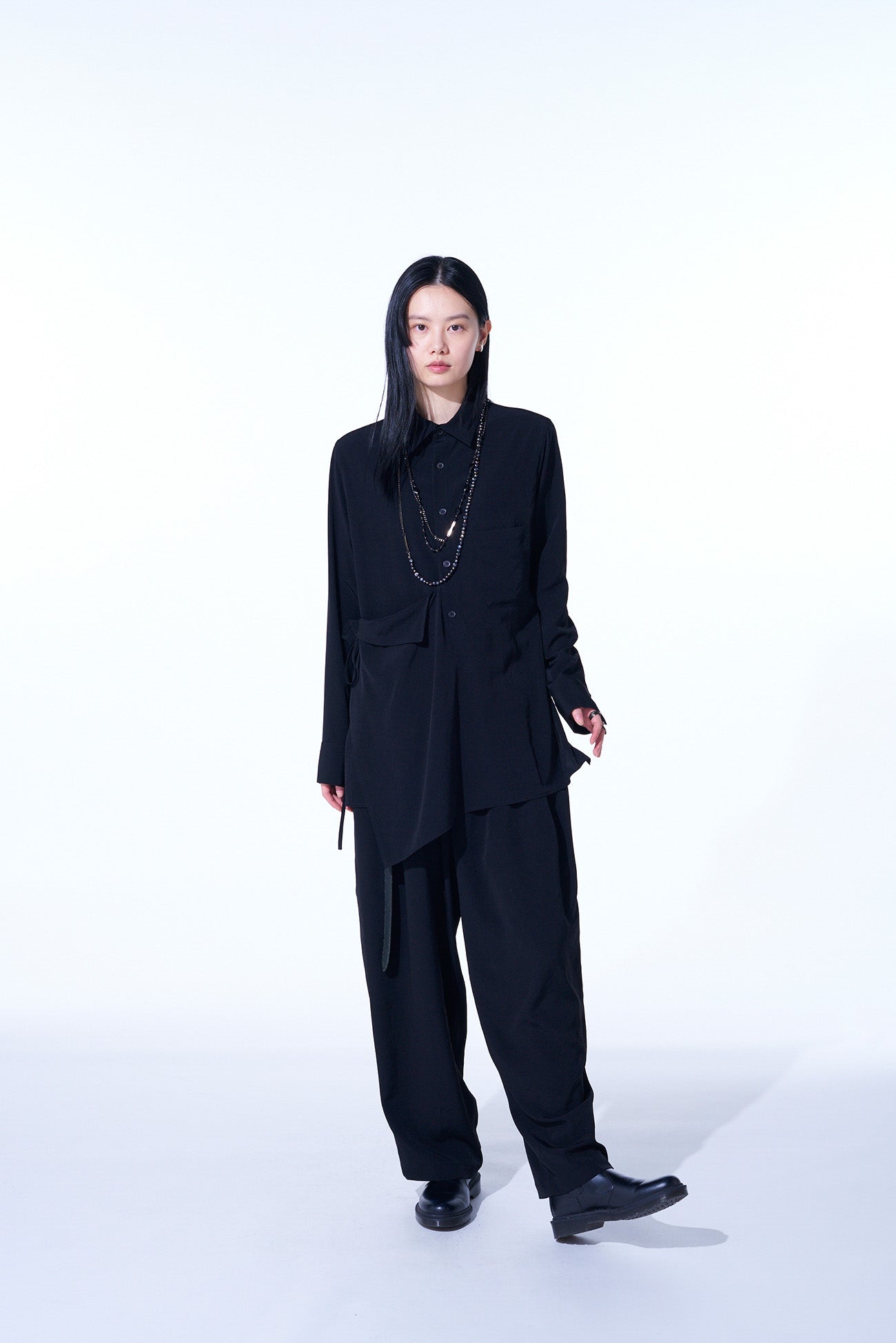 Elegant Crepe de Chine Draped Shirt for Women - Soft Flowy Blouse for Office, Party & Date Night Outfits