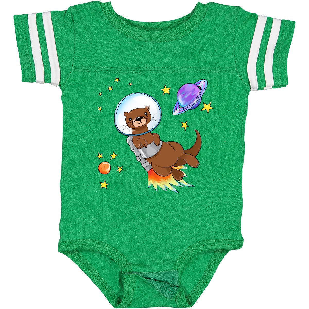 Inktastic Otter Space Cute Otter with Rocket Pack Baby Bodysuit - Adorable Astronaut Otter Onesie for Infants & Toddlers - Perfect for Space-Themed Birthday Parties & Nursery Decor