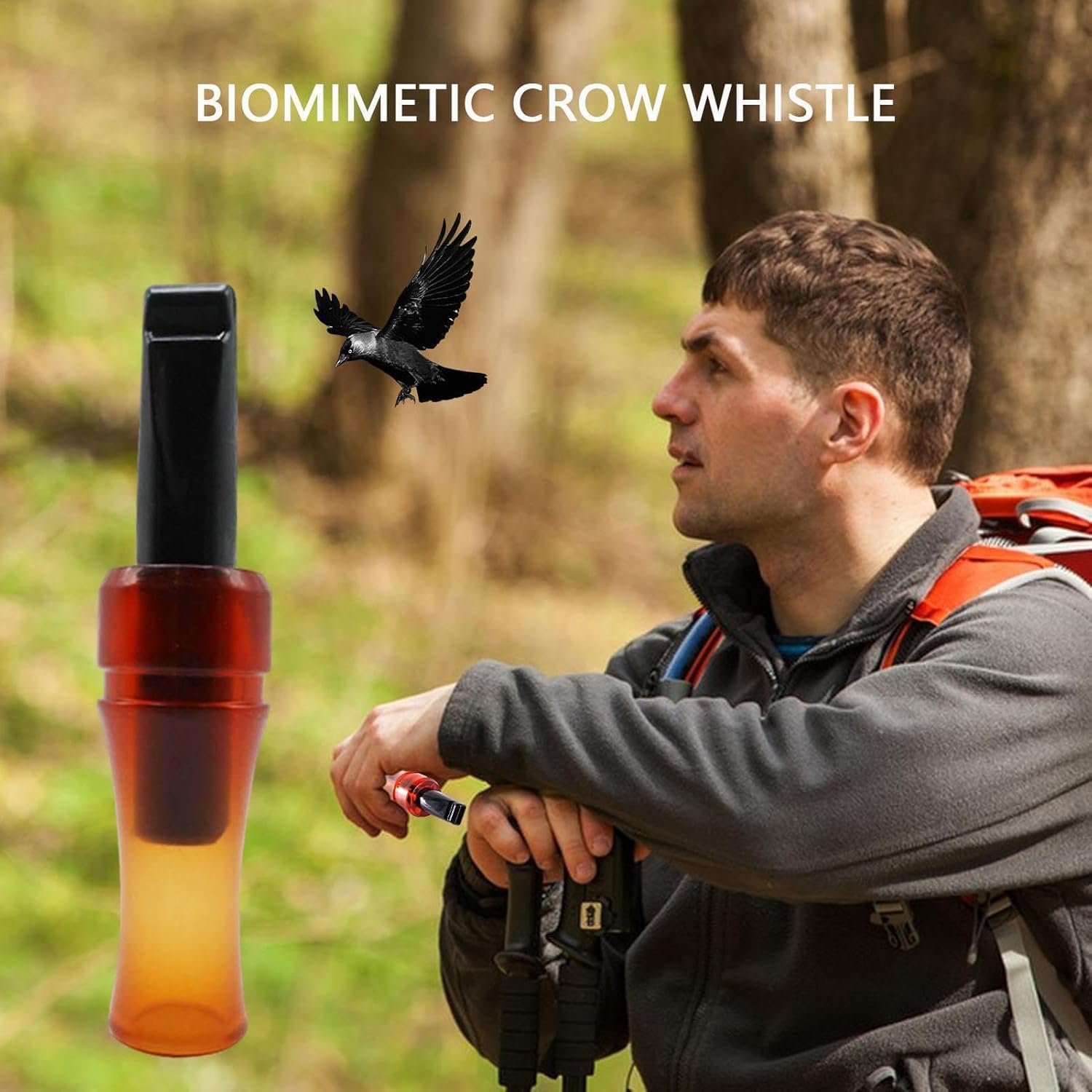 WEZCHUGHAOL Realistic Crow Hunting Call Whistle - Reusable Crow Caller for Hunting & Bird Luring - Authentic Crow Sound Attractor for Outdoor Hunting & Wildlife Observation