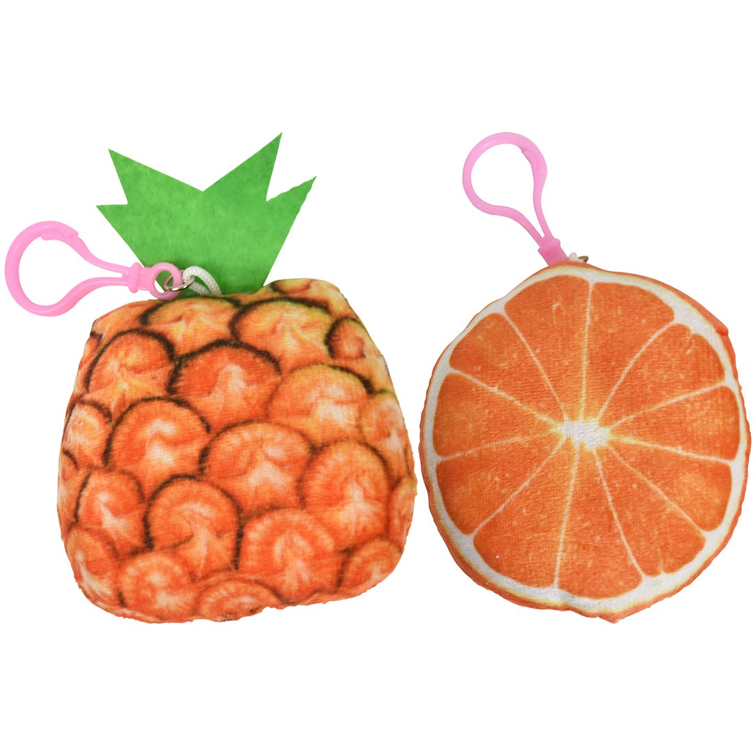 Soft Squishy Fruit Backpack Charm Keychain Plush Toy - 2 Pack | Cute Accessories for Backpacks, Bags & Keys | Perfect for School, Travel & Gifts