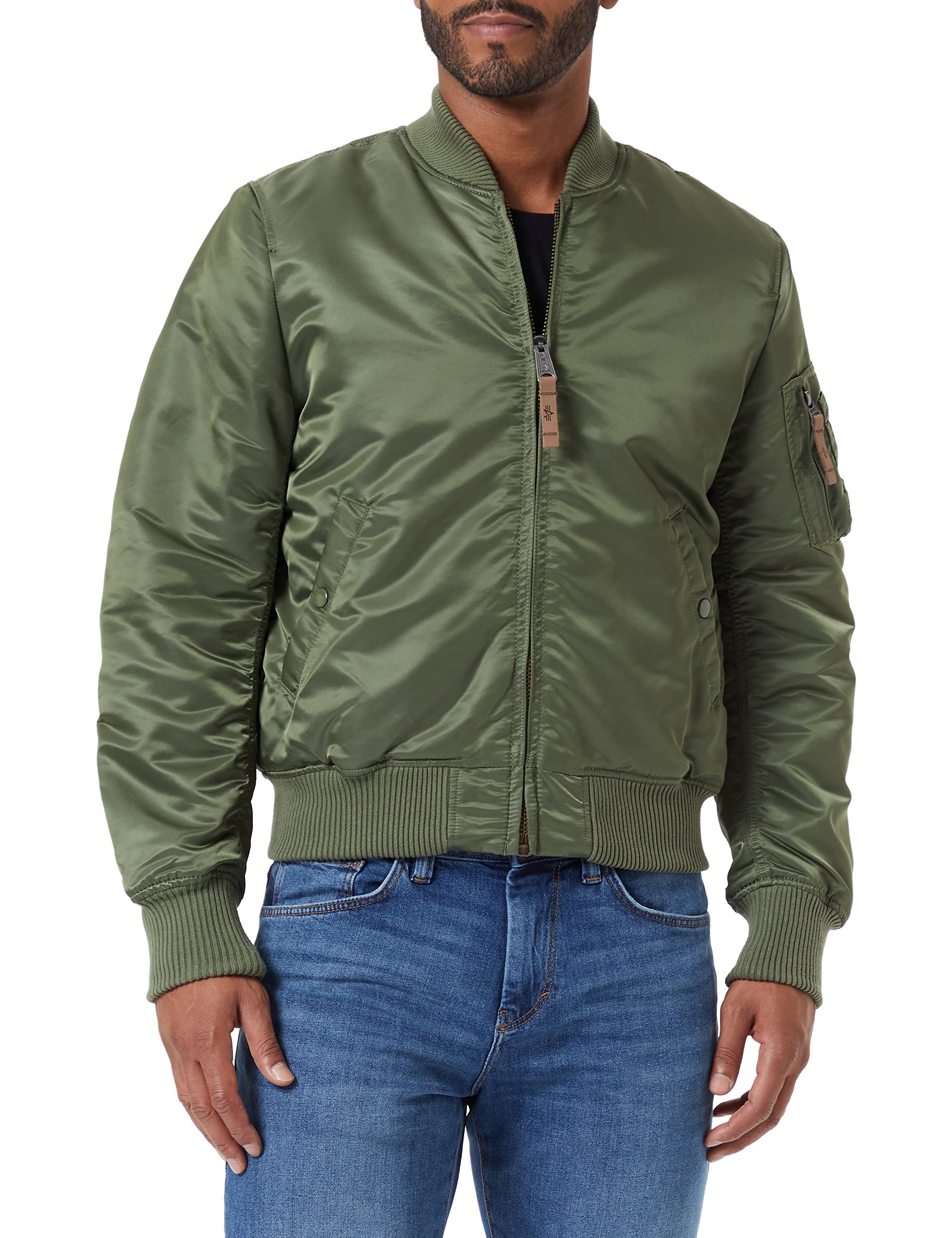 Alpha Industries MA-1 VF-59 Bomber Jacket - Military Green Flight Jacket for Men | Cold Weather Outerwear & Streetwear Fashion