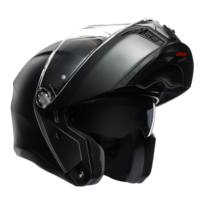 AGV Tourmodular Solid Matt Black Motorcycle Helmet - DOT & ECE Certified for Safety - Lightweight & Comfortable for Long Rides - Perfect for Touring, Commuting, and Adventure Motorcycling