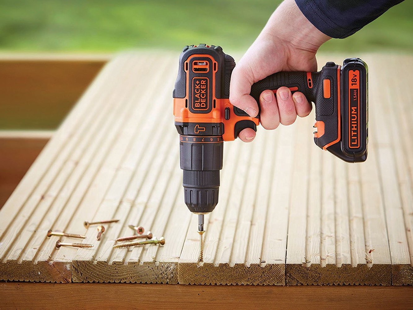 BLACK+DECKER BDCHD18-QW 18V Cordless Impact Drill with 2 Speeds, 1 Battery & Charger Included (No Box) - Perfect for DIY Projects, Home Repairs & Construction Work