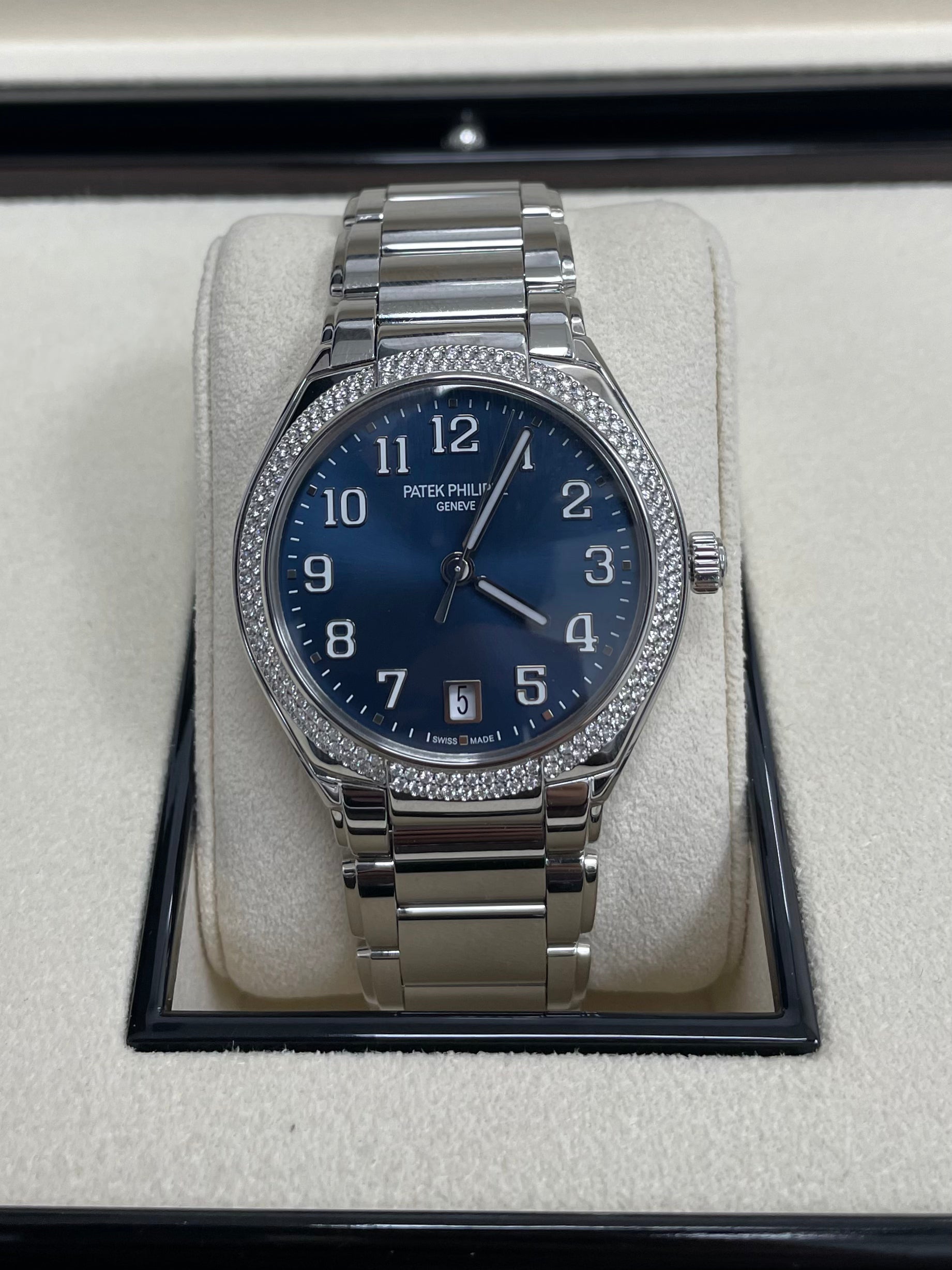 Patek Philippe Twenty~4 Automatic Round Watch - Blue Dial, 36mm Ladies Luxury Watch (Ref #7300/1200A-001) | Perfect for Business Meetings, Formal Events & Everyday Elegance