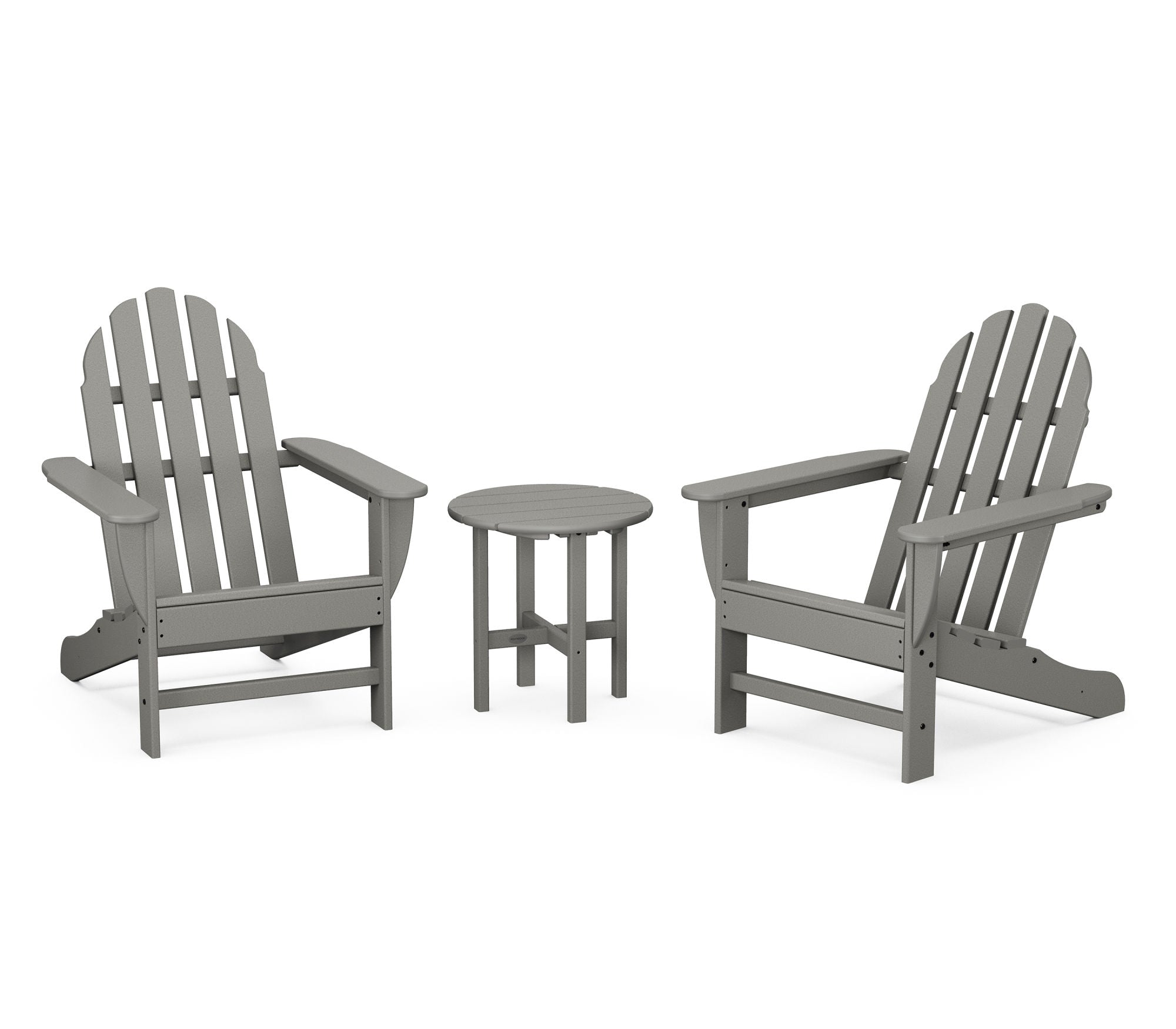 POLYWOOD Classic Adirondack 3-Piece Outdoor Patio Furniture Set - Durable All-Weather Resin Chairs & Table for Garden, Poolside, and Backyard Relaxation
