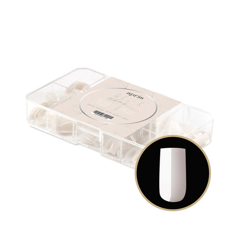 Apres Gel X Neutrals Whitney Natural Nail Tips 150pc - Short Square Shape for Manicures & DIY Nail Art at Home