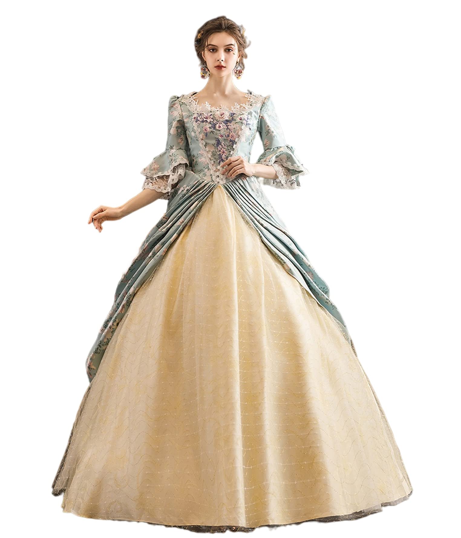 Victorian Ball Gown for Women - Elegant Long Party Dress with Rococo Details | Perfect for Masquerade Balls, Renaissance Fairs & Historical Reenactments