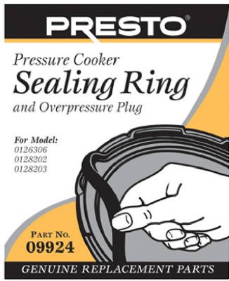 Presto 01263 Super Six Pressure Cooker Sealing Ring with Over Pressure Plug - Replacement Part for Safe & Efficient Cooking - Perfect for Canning, Steaming & Fast Meals