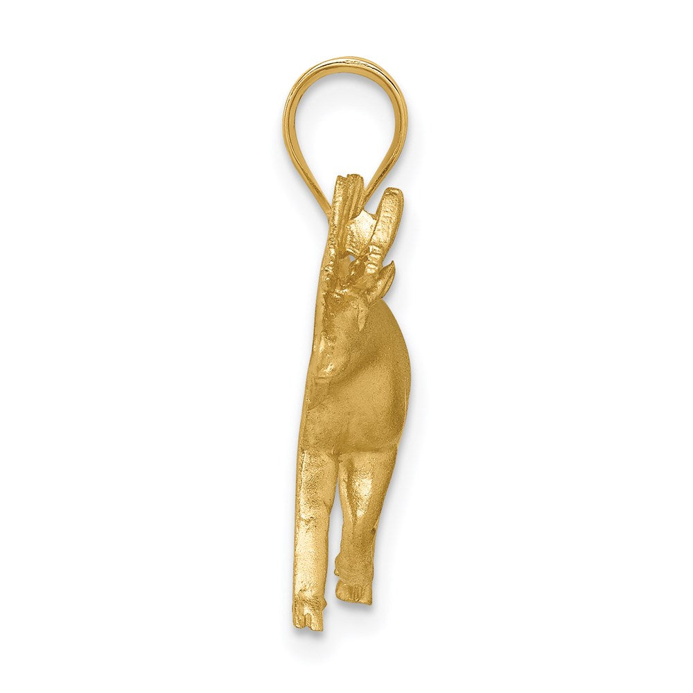 Gold Diamond-Cut Alaskan Moose Pendant Necklace - Elegant Jewelry Gift for Nature Lovers & Outdoor Enthusiasts - Perfect for Camping, Hiking & Wilderness Adventures