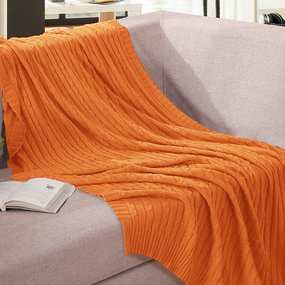 NTBAY®️ Ultra Soft Cotton Cable Knit Blanket - Cozy & Breathable Throw for Bed, Couch, Sofa - Perfect for Winter Nights, Lounging & Home Decor