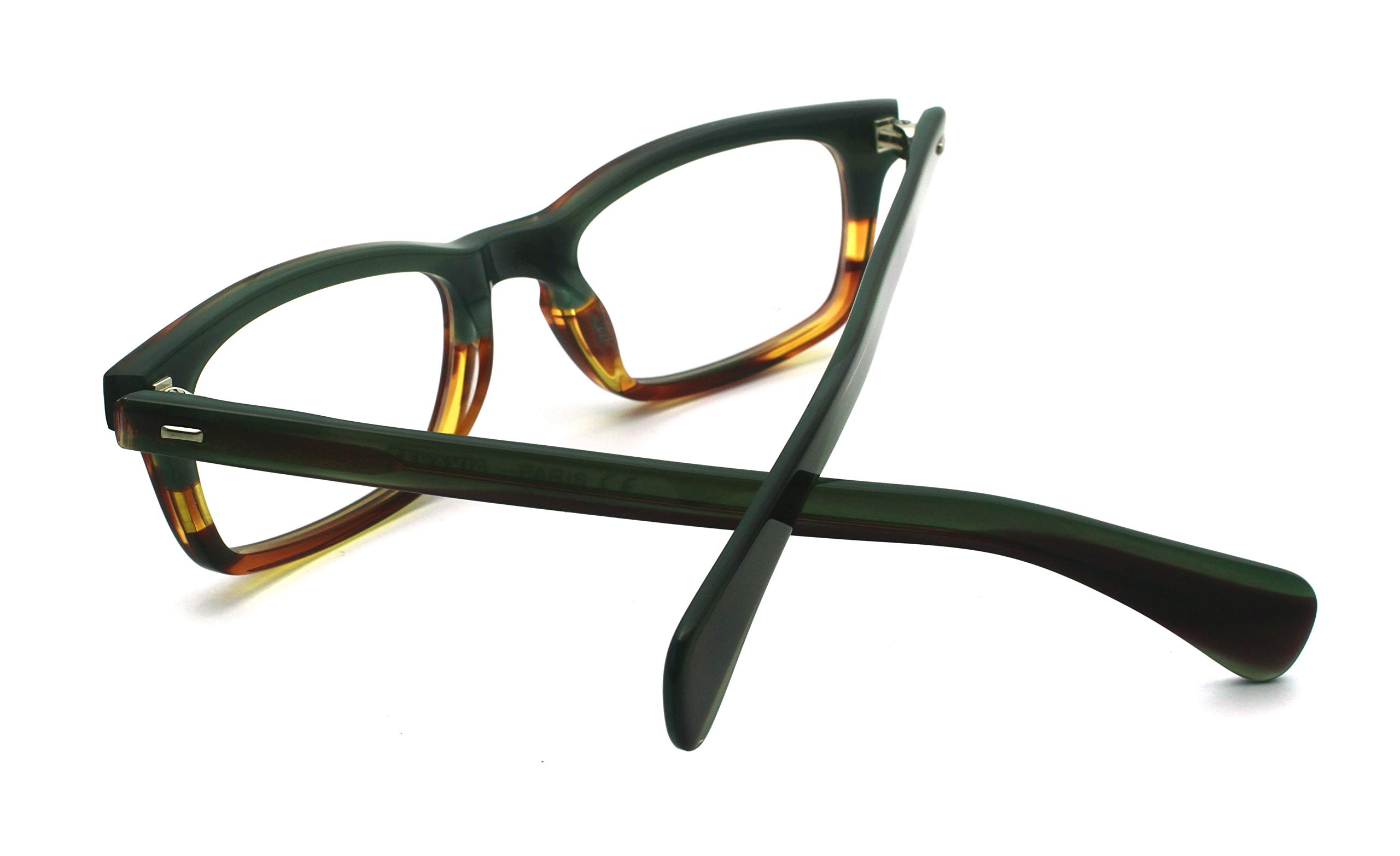 Stylish Acetate Eyeglasses for Men & Women - Non-Prescription Rectangle Fashion Glasses with Thick Frame - Perfect for Reading, Work & Everyday Wear