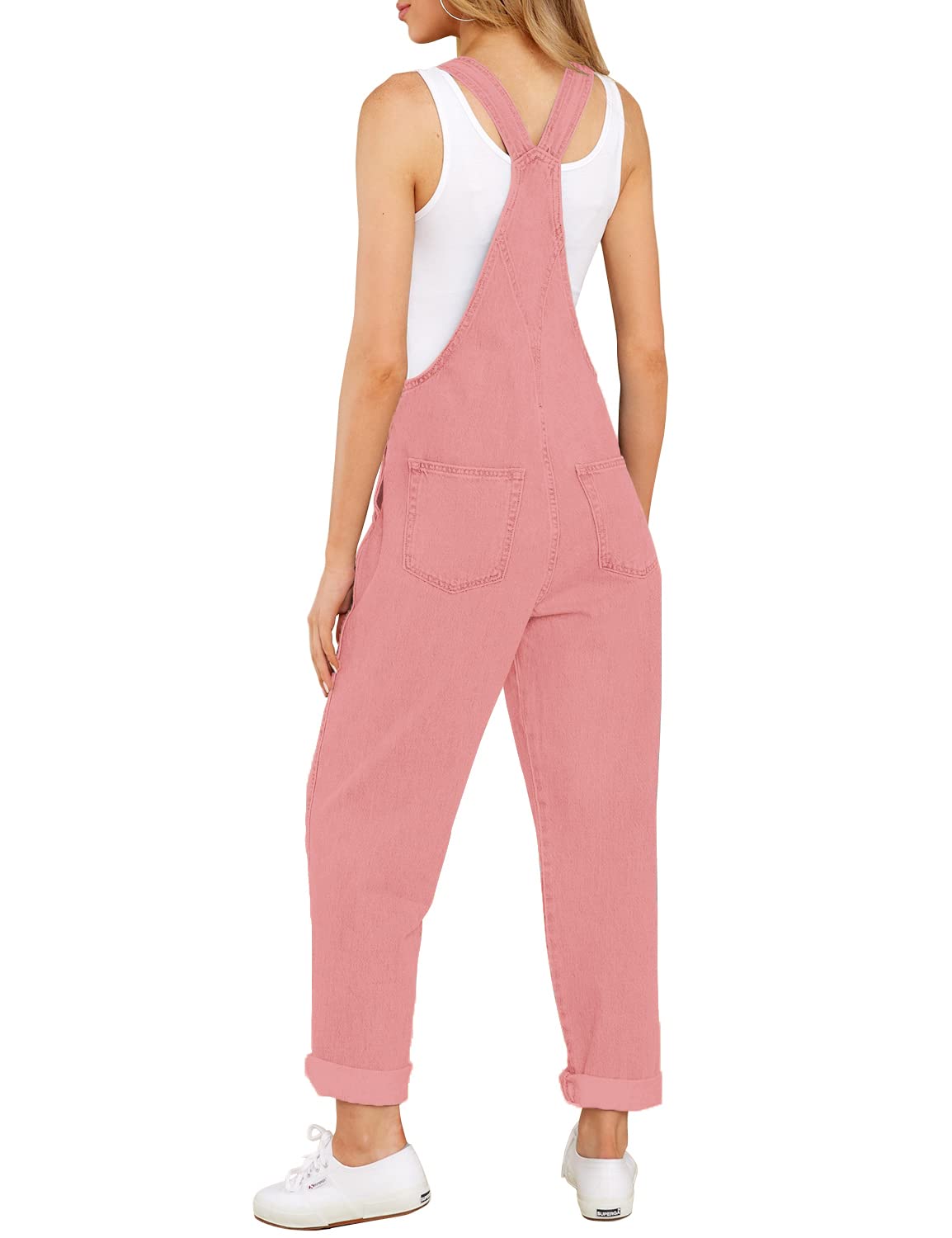Luvamia Women's Stretchy Adjustable Denim Overalls - Casual Bib Jumpsuit with Pockets | Perfect for Work, Outdoor Activities & Streetwear Fashion