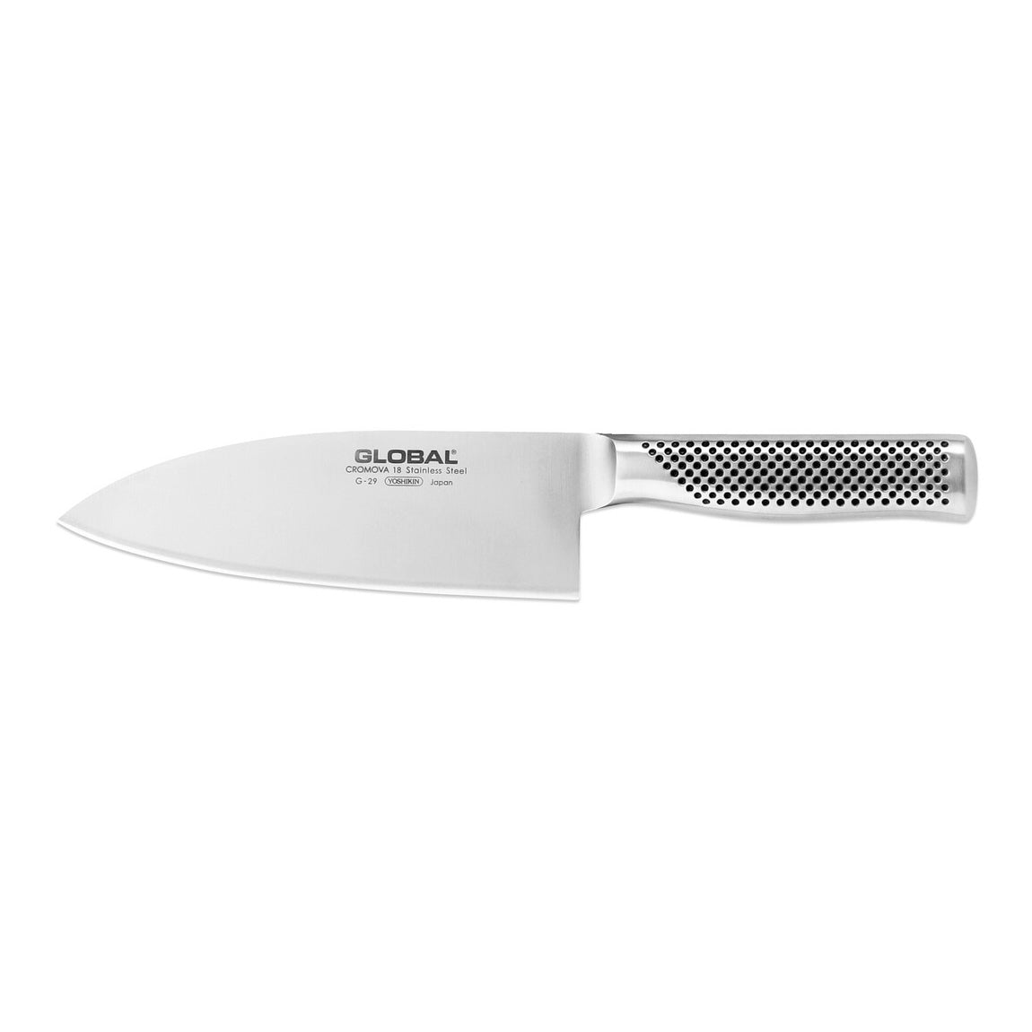 Global G 29 Extra Wide Santoku Chef Knife 7 Inch - Premium Japanese Stainless Steel Kitchen Knife for Professional Chefs & Home Cooking - Perfect for Slicing, Dicing & Chopping Vegetables, Meat & Fish