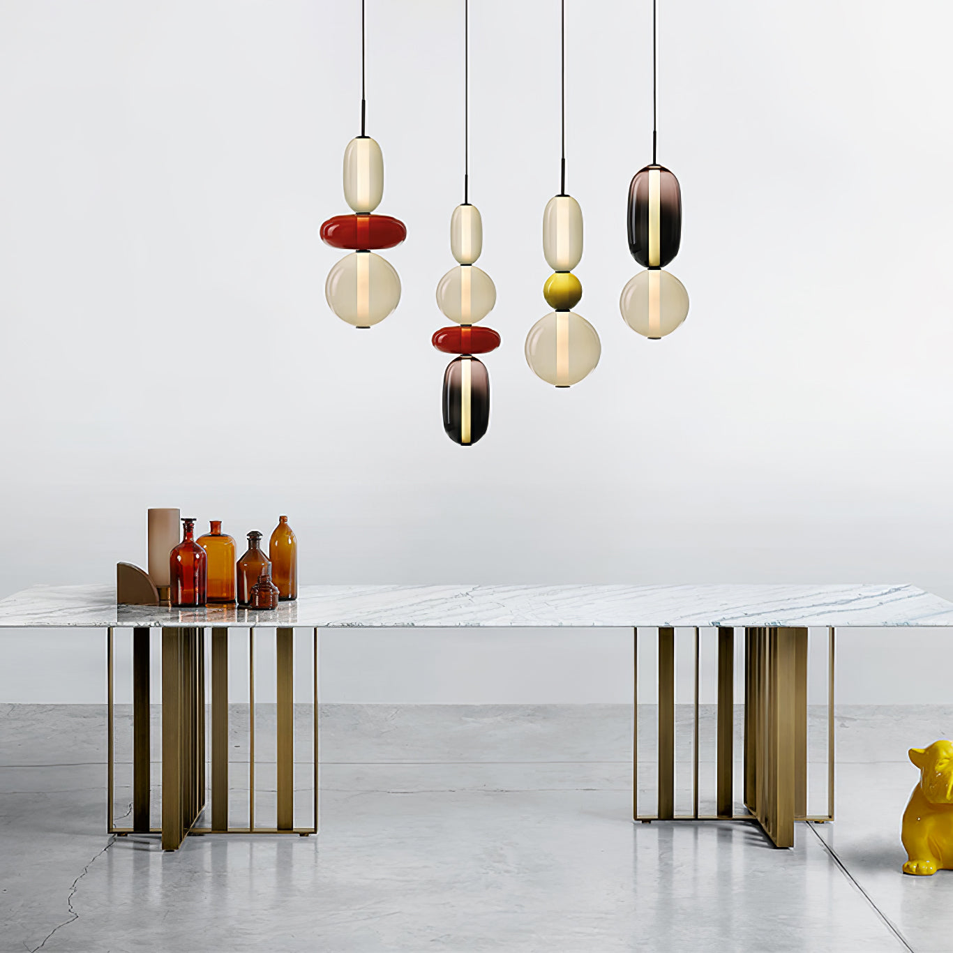 Stylish Candied Glass Combo Pendant Light - Modern Hanging Fixture for Kitchen Island, Dining Room & Bedroom Decor