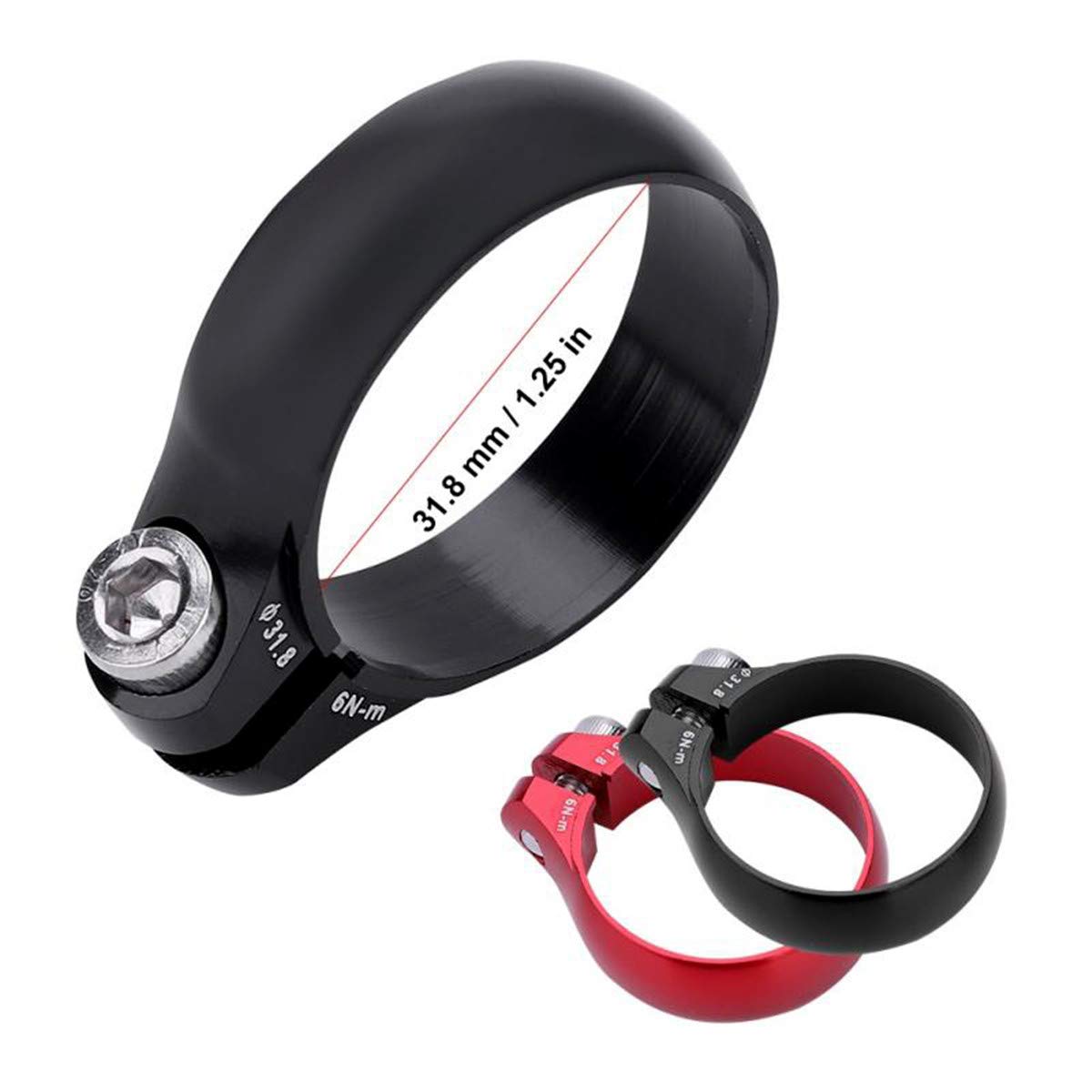 Queenbox 31.8mm Bike Seat Post Clamp - Universal Fit for MTB, Road & Casual Bikes | Durable Black Aluminum Alloy | Perfect for Commuting, Cycling & Outdoor Adventures