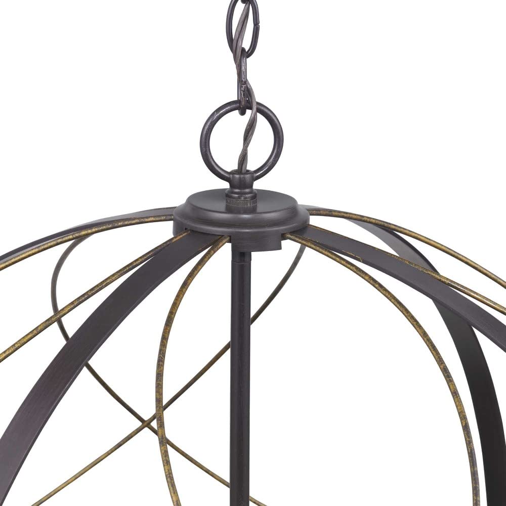 Brandywine Collection 6-Light Farmhouse Sphere Pendant Light in Silver Ridge - Perfect for Kitchen Island, Dining Room, and Entryway Lighting