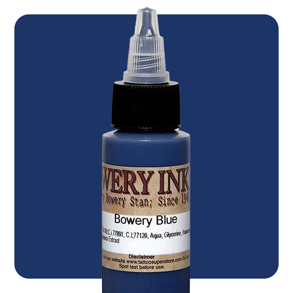 Blue Bowery Artist Series Intenze Tattoo Ink - 1oz Bottle for Professional Tattoo Artists & Body Art Enthusiasts
