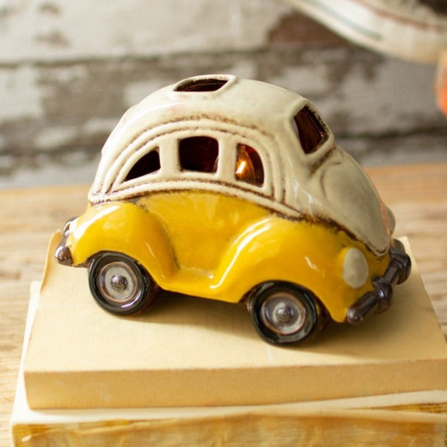 Vintage Ceramic VW Beetle Car Lamp - Retro Desk Light for Home Office Decor, Bedside Night Light, and Car Enthusiast Gift