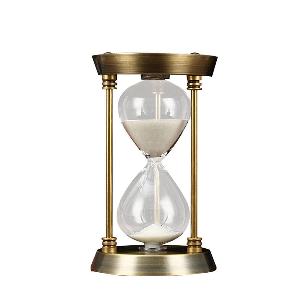 15/30/60 Minute Metal Hourglass Sand Timer - Vintage Office Desk Decor, Study Room Bookshelf Ornament, Meditation Timer & Productivity Tool for Work, Classroom, Yoga and Home Decoration