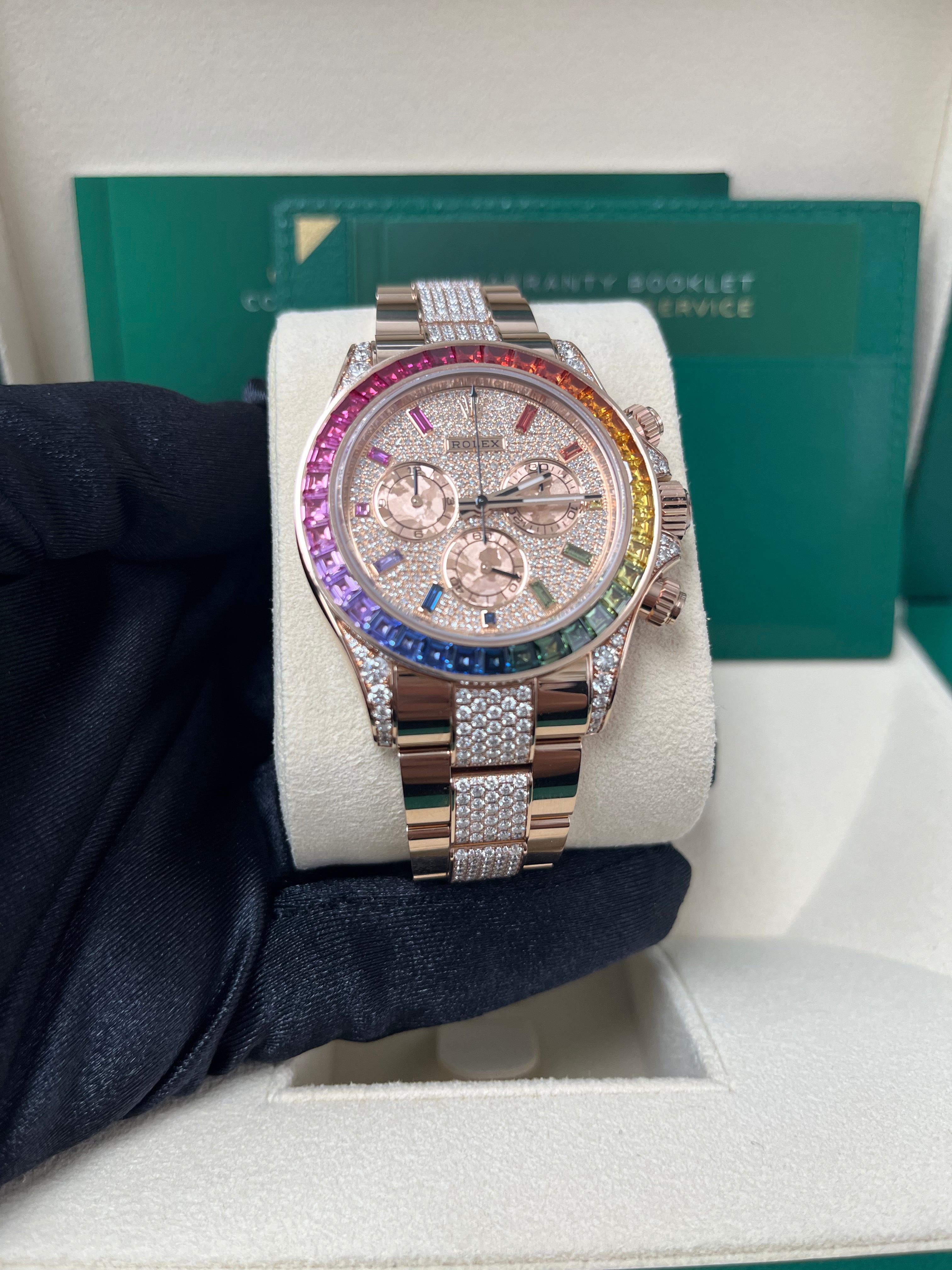 Rolex Cosmograph Daytona Everose Gold Diamond Rainbow Watch Ref# 116595RBOW - Luxury Swiss Men's Chronograph for Gifts, Collections & Special Occasions