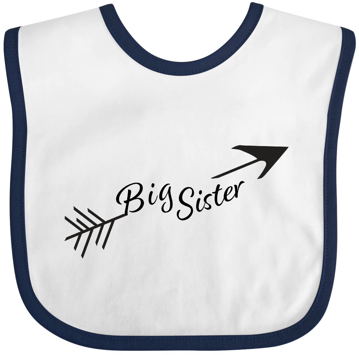 Inktastic Big Sister Arrow Baby Bib - Cute & Comfortable Sibling Gift for Newborns & Toddlers - Perfect for Feeding, Messy Play & Photo Shoots