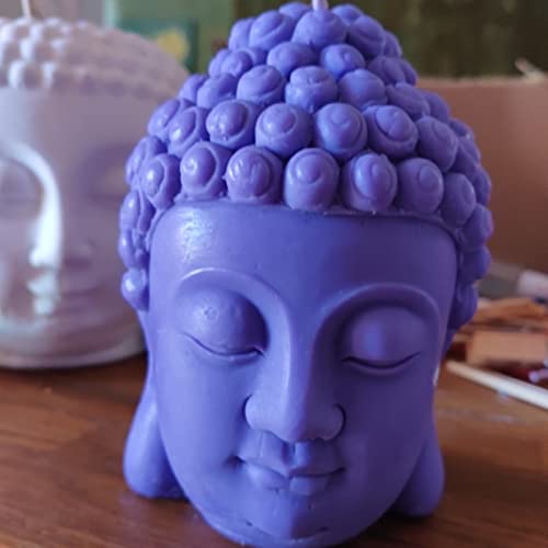 Large Buddha Head Candle Mold - Scented Wax & Aroma Gypsum Resin Craft Decor Silicone Molds for DIY Candle Making - Perfect for Home Decor, Meditation Spaces, and Spiritual Gift Giving
