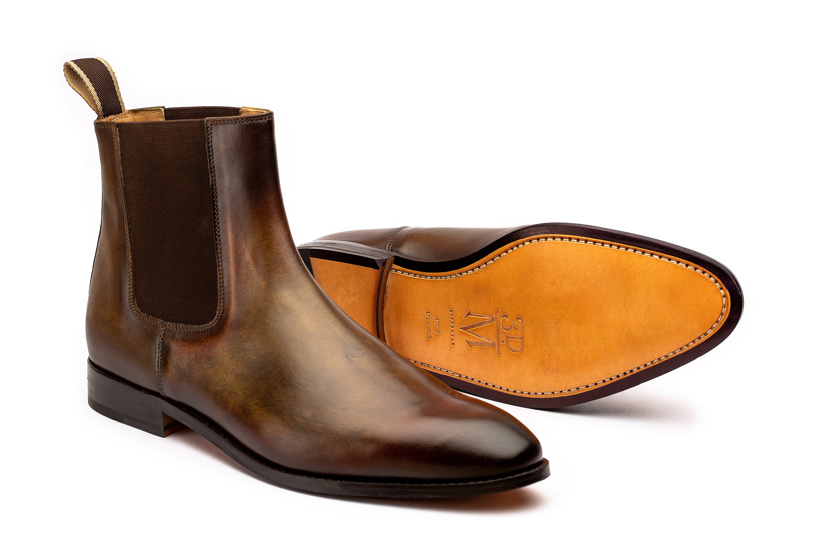 Premium Chelsea Boots for Men - Genuine Leather Forest Patina Ankle Boots | Waterproof & Comfortable | Ideal for Casual Wear, Outdoor Hiking & Winter Fashion