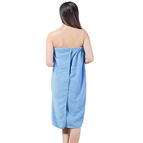 Premium Bamboo Cotton Bath Towel Set - Ultra Absorbent Microfiber Spa Wrap with Adjustable Closure for Women | Gym, Pool, Beach & Shower Cover Up | Includes Hair Towel Wrap (Light Blue) - Perfect for Spa Days, Post-Workout & Vacation Essentials