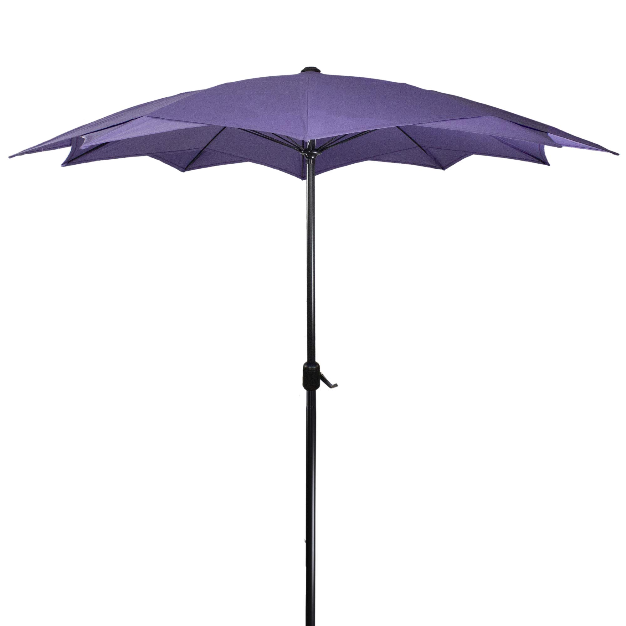 8.85ft Purple Outdoor Patio Lotus Umbrella with Easy Hand Crank - Perfect for Poolside, Garden, Backyard, and Beach Shade