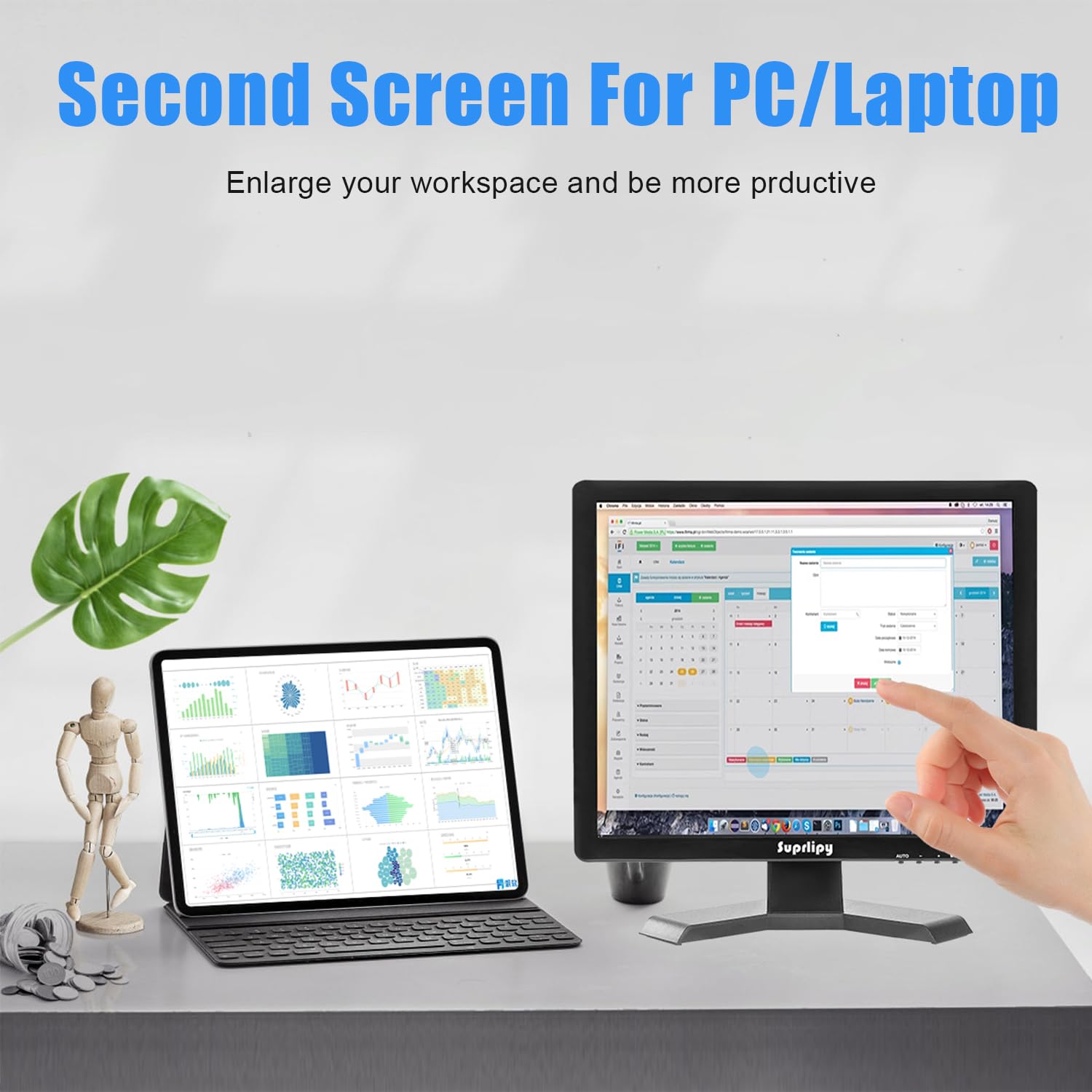 15.6 Inch Touch Screen Monitor - 1024x768 HD, HDMI VGA AV USB BNC Ports, 10-Point Capacitive TFT LED Display for Laptop PC, Xbox, PS5/PS4, Nintendo Switch, POS Systems with Built-in Speakers - Perfect for Gaming, Retail, and Office Use