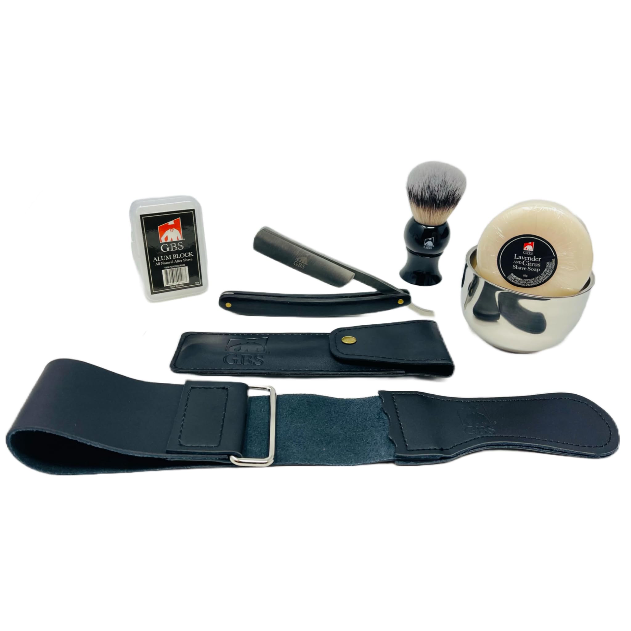 Premium Straight Razor Shaving Kit for Men - G.B.S Shave-Ready Steel Blade with Honing Strop | Complete Professional Barber Set for Beginners | Ideal Gift for Grooming Enthusiasts | Perfect for Home Shaving, Beard Trimming & Classic Wet Shaving Experience