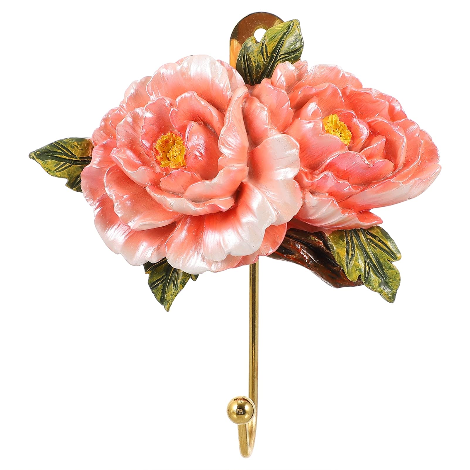 KESYOO Peony Flower Wall Hooks - Decorative Key Holder & Wall Organizer for Entryway, Bathroom, Bedroom - Perfect for Hanging Hats, Scarves, Sweaters & Home Decor - Space Saving Solution for Small Spaces - Great Housewarming & Holiday Gift Idea - Use in Hallway, Closet or Dorm Room Organization
