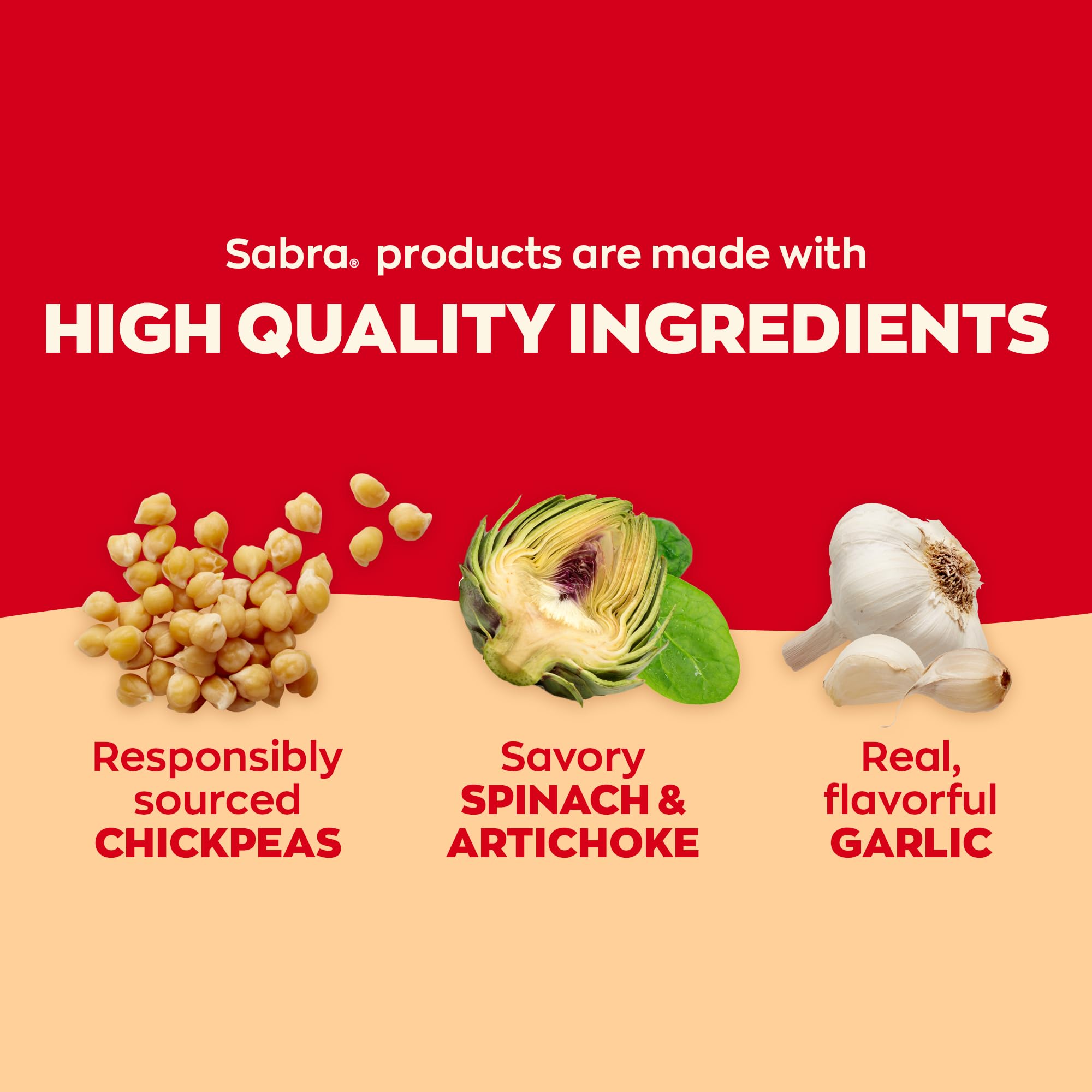 Sabra Hummus Dip with Spinach & Artichoke - 10 Oz | Vegan, Gluten-Free, Non-GMO Spread for Snacks, Lunches & Parties | Healthy Plant-Based Dip for Chips, Wraps & Veggie Platters
