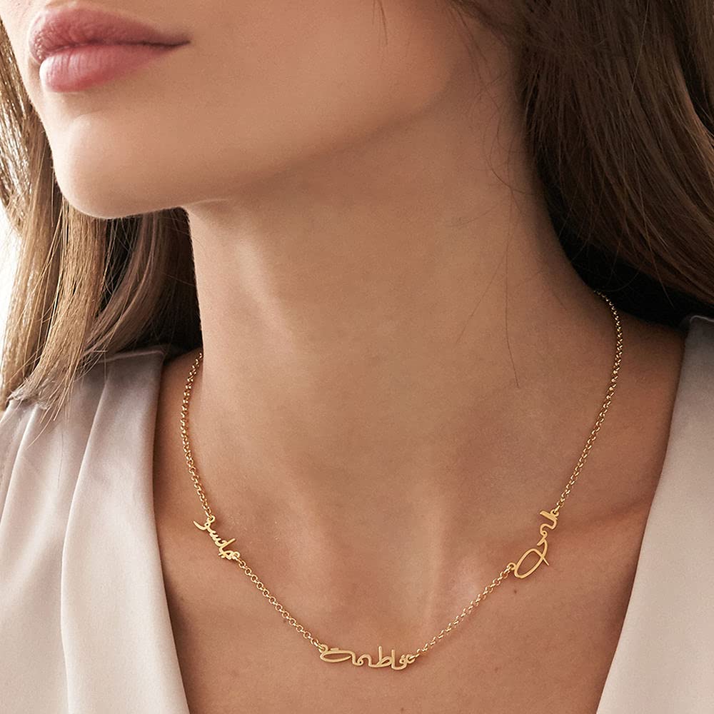 Custom Arabic Name Necklace - Personalized Nameplate Pendant Jewelry for Women - Elegant Dainty Gift for Her, Mom, Wife - Perfect for Mother's Day, Christmas, Birthday Gifts - Everyday Wear, Date Nights, Special Occasions