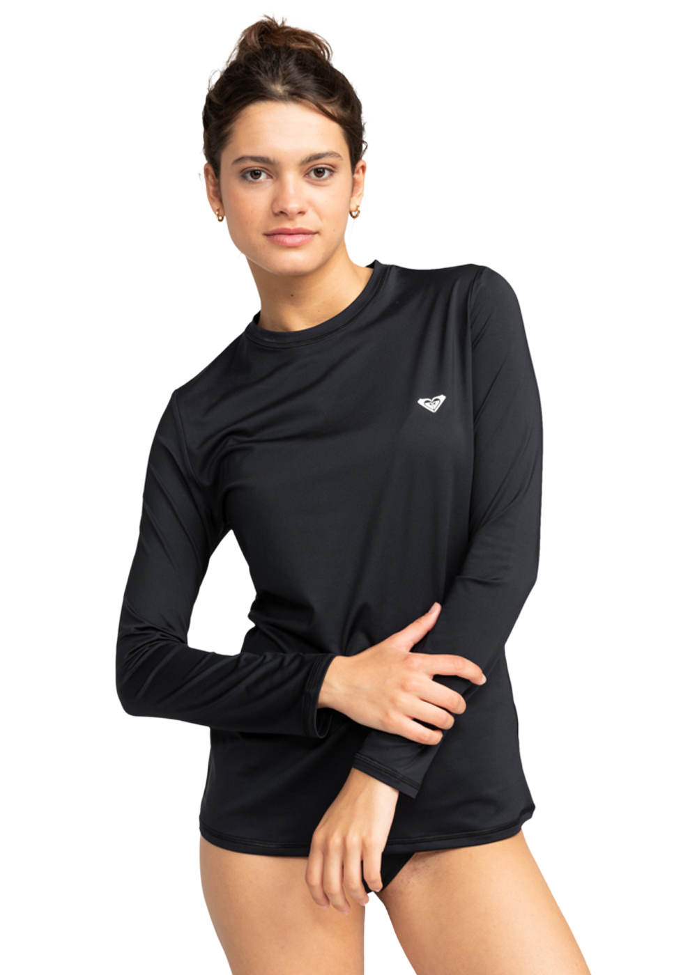 Roxy Women's Long Sleeve Rash Guard UV Protection Swim Shirt for Surfing, Swimming & Beach Activities
