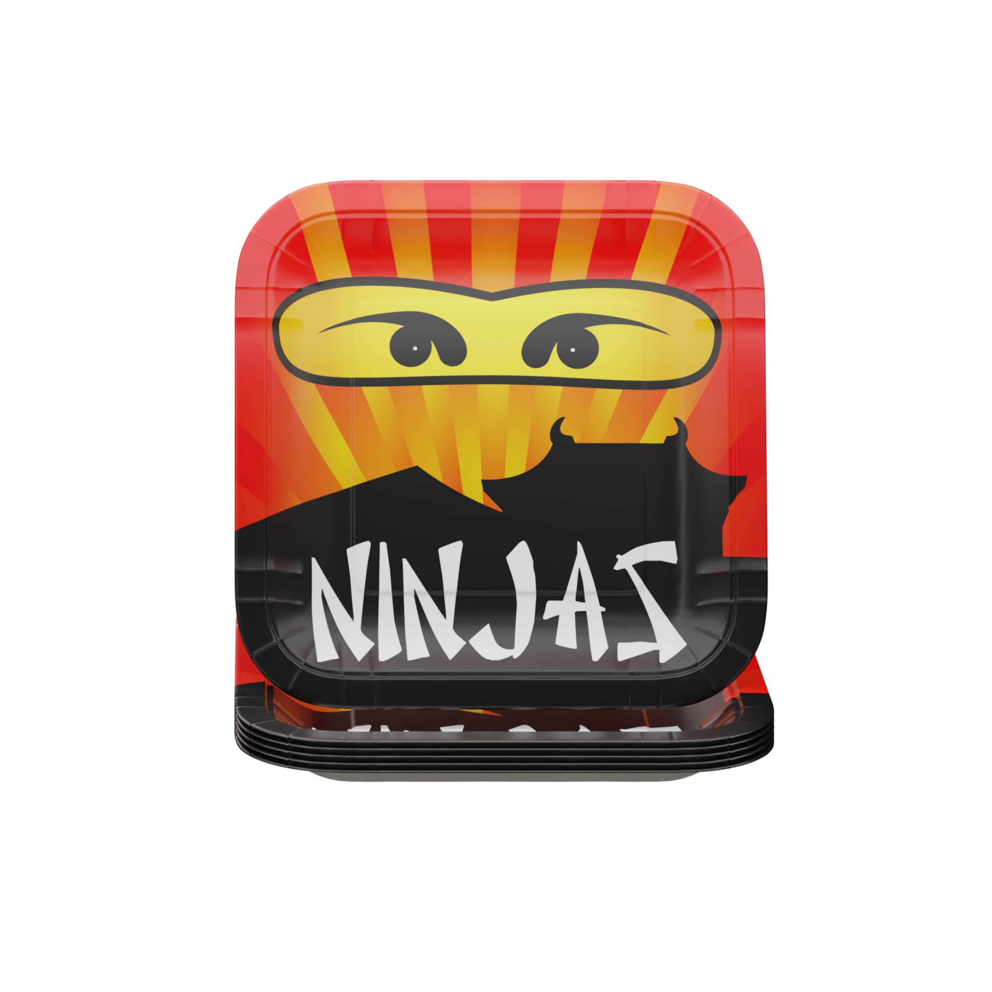 Blue Orchards Ninja Master Party Supplies Pack (100 Pieces for 16 Guests) - Ninja Birthday Party Decorations, Plates & Napkins Set, Spy Theme Party Supplies - Perfect for Kids Birthday Parties, Themed Events & Ninja Warrior Celebrations