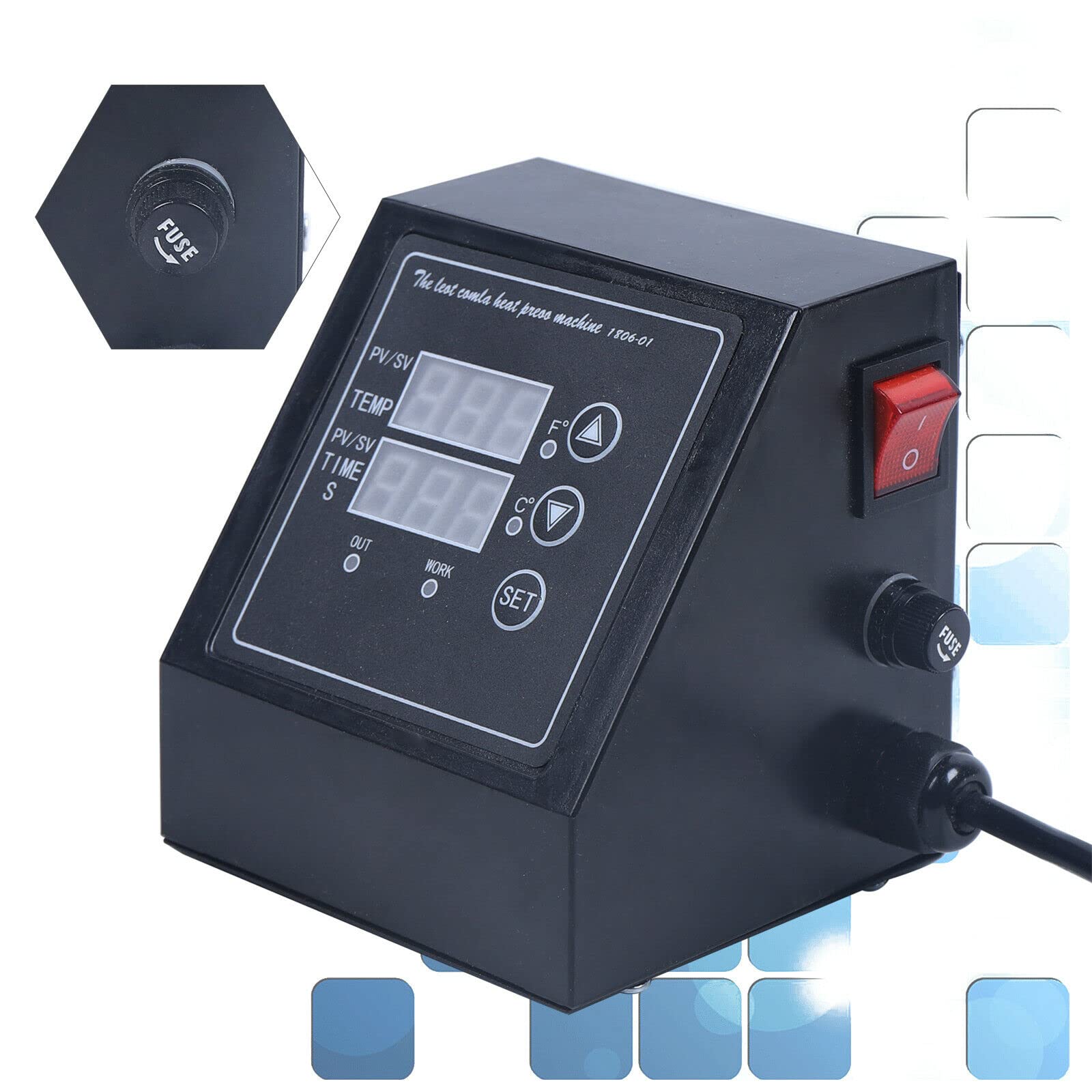 Digital Dual Display Heat Press Control Box 110V US Plug - Precise Temperature Controller for Mug, Plate, Stone Photo & T-Shirt Heat Press Machine - Perfect for Custom Printing, Sublimation & DIY Craft Projects