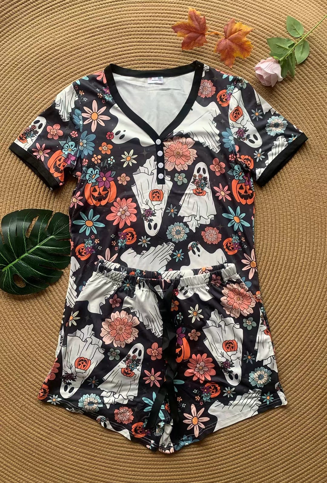 Halloween Pajama Short Set - 5 Cute Print Styles for Women & Kids | Cozy Sleepwear for Halloween Parties & Family Matching Outfits