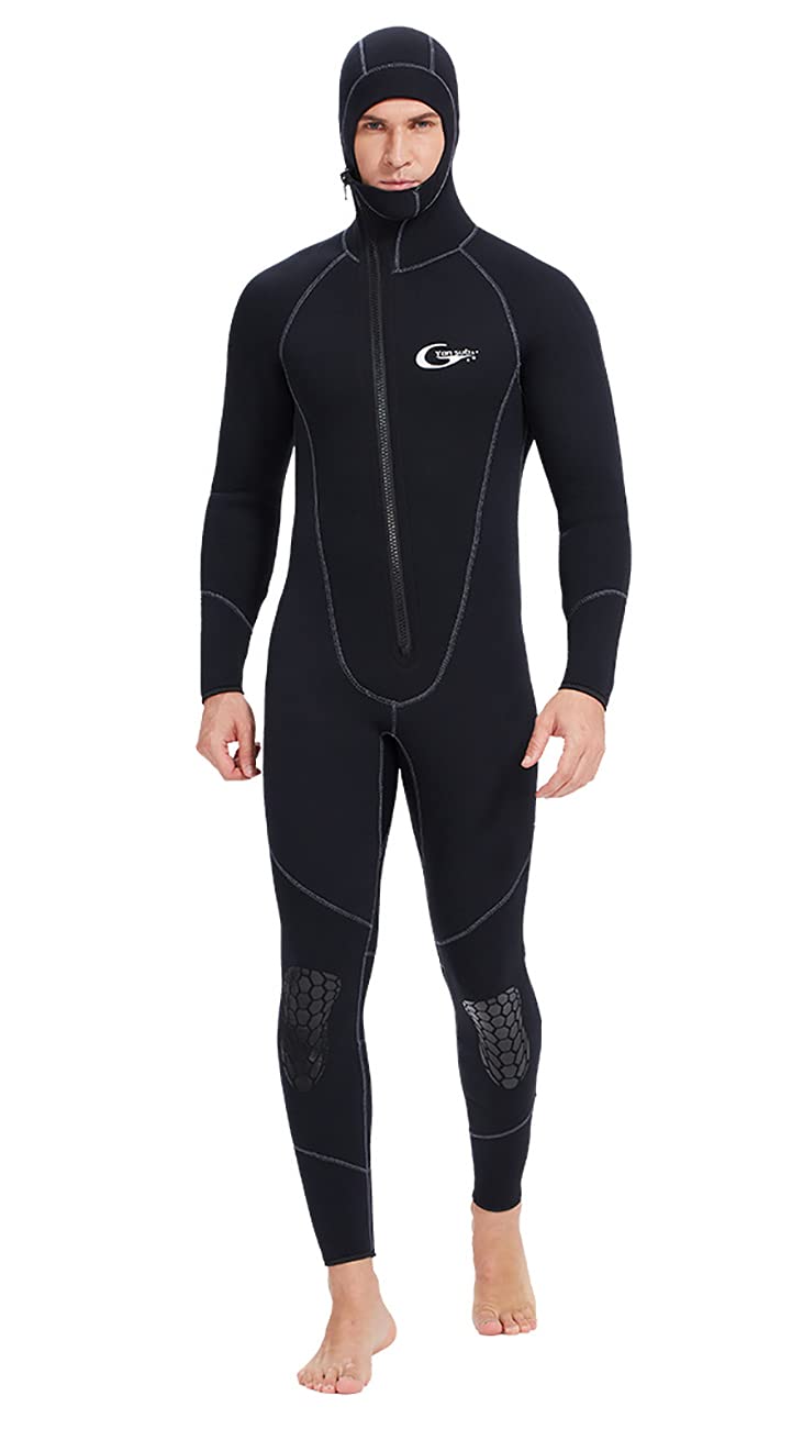 3mm Neoprene Full Body Wetsuit for Men - Front Zip One Piece Long Sleeve Diving Suit for Scuba Diving, Surfing, Snorkeling & Swimming | Ideal for Cold Water Sports, Beach Activities & Underwater Adventures