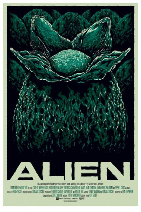 Alien Movie Poster by Ken Taylor - Vintage Sci-Fi Art Print for Home Theater, Office & Gift Decor