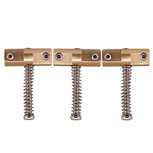 Hausdec 10.8mm Compensated Brass Guitar Bridge Saddles Set (3Pcs) - Replacement for TL Style 6-String Electric Guitars - Perfect for Enhanced Tone & Intonation Adjustment